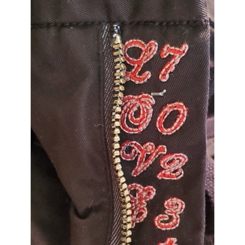 Johnny Was Black Crop Embroidered Cargo Pants M EUC - Picture 14 of 16